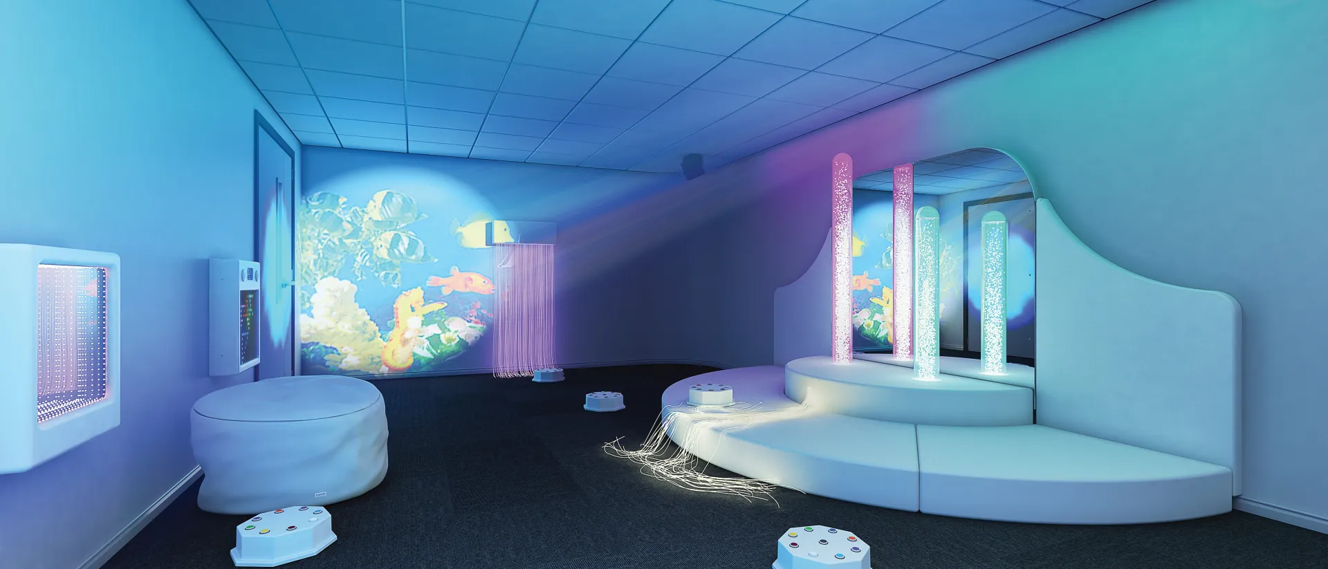 Immersive sensory room installation supporting autism and special needs