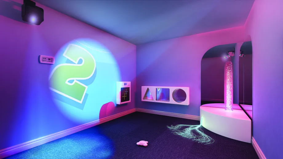 Wireless sensory room installation supporting autism and special needs